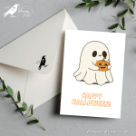 Happy Halloween Ghost - A6 Greeting Card
