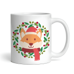 Christmas Fox and Wreath Ceramic 11oz Mug
