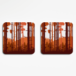 Autumnal Themed Forest Coasters