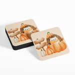 Autumn Hedgehog in Pumpkins Coaster