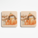 Autumn Hedgehog in Pumpkins Coaster
