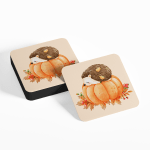 Autumn Sleeping Hedgehog Pumpkin Coaster