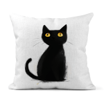 Black Cat Linen Cushion Covers 30x30cm