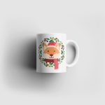 Christmas Fox and Wreath Ceramic 11oz Mug