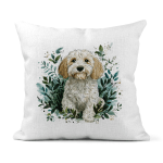 White Cockapoo Linen Cushion Covers 30x30cm