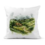 Cottage in Fields Linen Cushion Covers 30x30cm