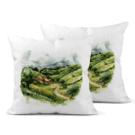 Cottage in Fields Linen Cushion Covers 30x30cm