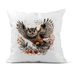 Flying Owl Linen Cushion Covers 30x30cm