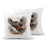 Flying Owl Linen Cushion Covers 30x30cm