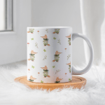 Fox in Coat holding Chicken Illustration Ceramic 11oz Mug