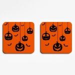 Halloween Hanging Pumpkin Shadows Coaster