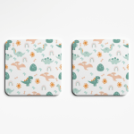 Cute Pastel Dinosaurs Coasters