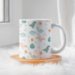 Pastel Dinosaur Design Ceramic 11oz Mug