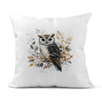 Perched Owl Linen Cushion Covers 30x30cm