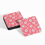 Cute Skulls & Bones with Pink Bow Coaster