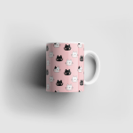 Sleepy Black and White Cat Faces Ceramic 11oz Mug