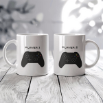 Player 1 Player 2 Mug Set - 2 Ceramic 11oz Mugs