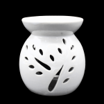 Large Tree Cut Out White Ceramic Oil Burner