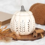 Cream Leaf Pumpkin Cut Out Oil Burner and Wax Warmer