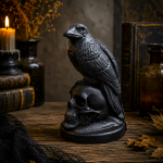 Raven Skull Ornament – Handmade - The Silent Sentinel