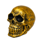 Memento Aeternum - Black and Gold Human Skull Ornament – Handmade
