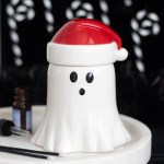 Ghost Wearing Santa Hat Oil Burner and Wax Warmer