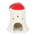 Ghost Wearing Santa Hat Oil Burner and Wax Warmer